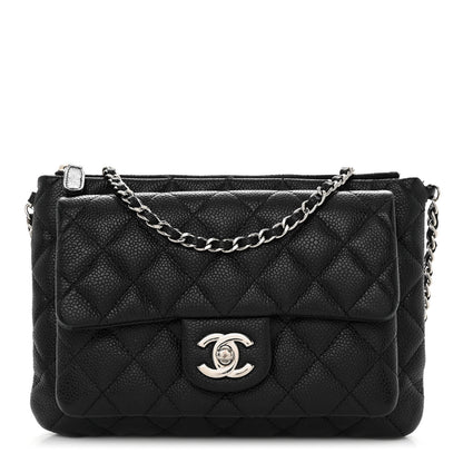 Chanel Iridescent Caviar Quilted Daily Zip Crossbody Bag Black 1 of 12