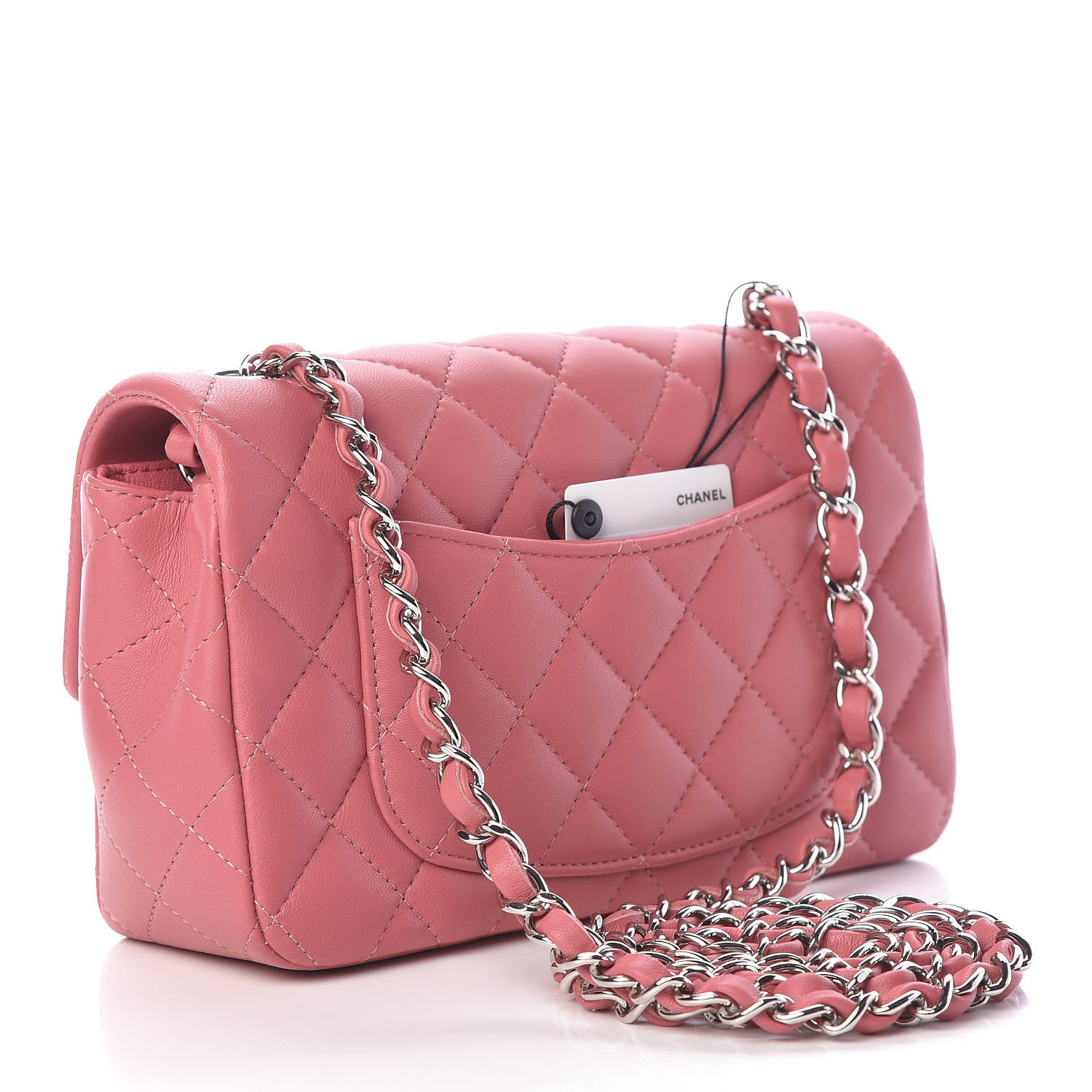 Chanel Lambskin Quilted Mini Rectangular Flap Pink 3 of 11