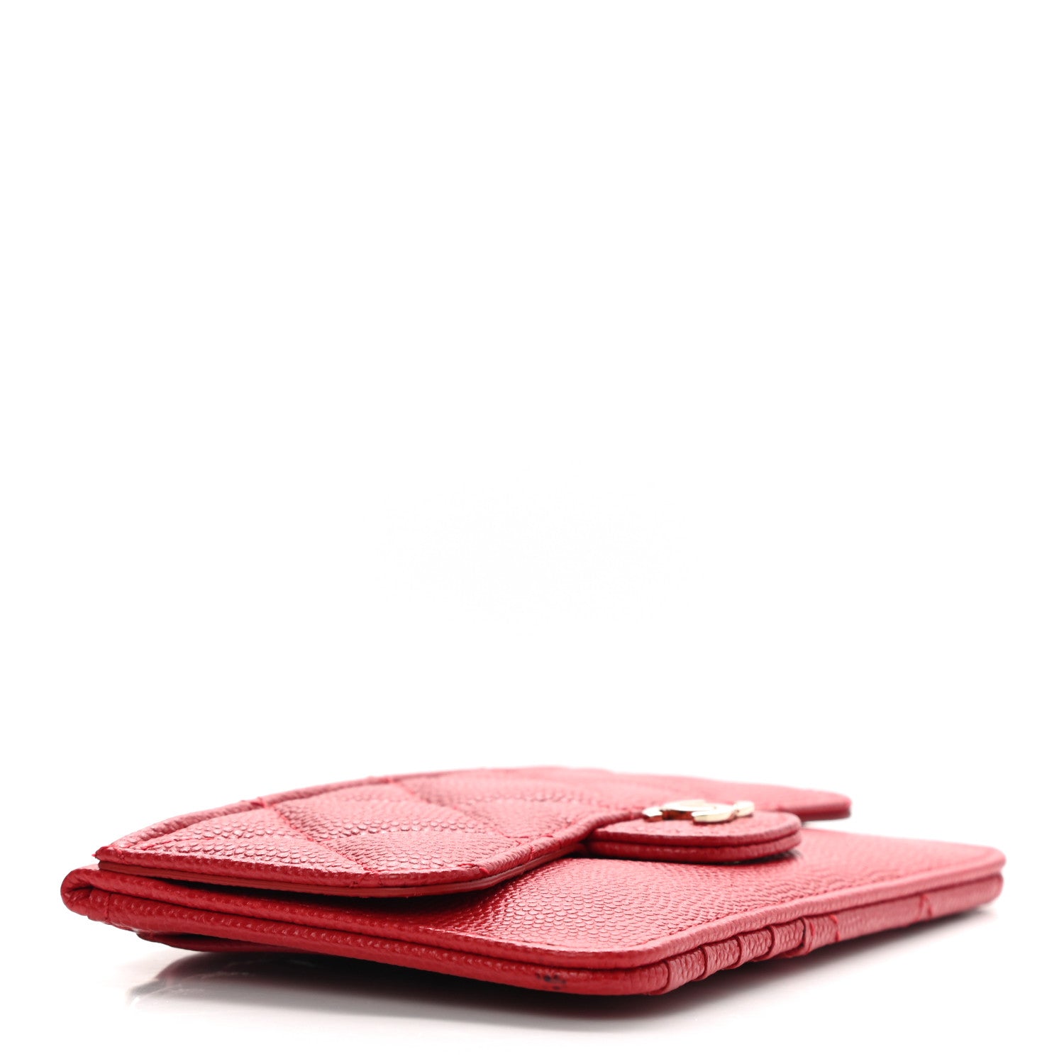 Chanel Caviar Quilted Flap Zip Card Holder Red 4 of 7