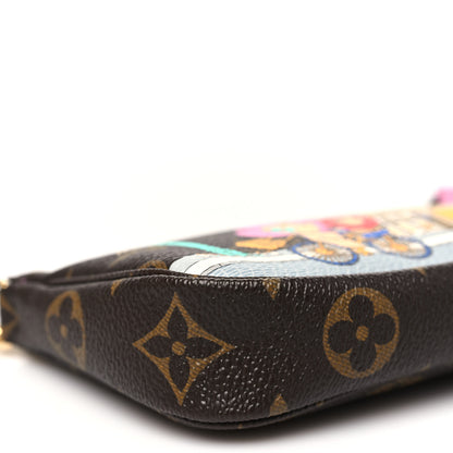 Louis Vuitton Monogram 2022 Christmas Animation Paris Mini Pochette Accessories Pink 9 of 10
