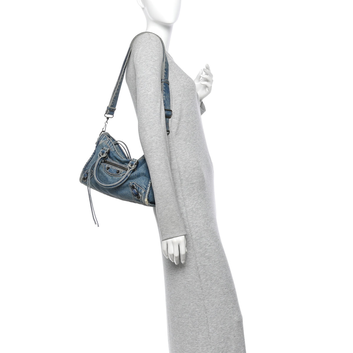 Washed Denim Classic Hardware Small Le City Blue