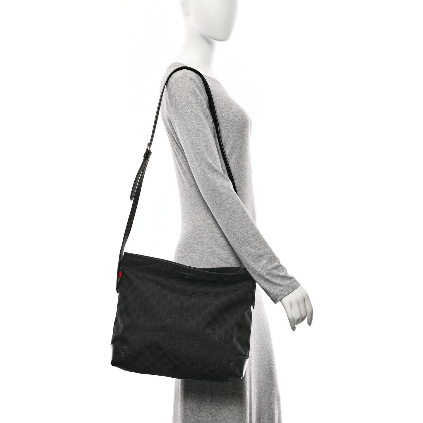 Monogram Canvas Messenger Bag Black