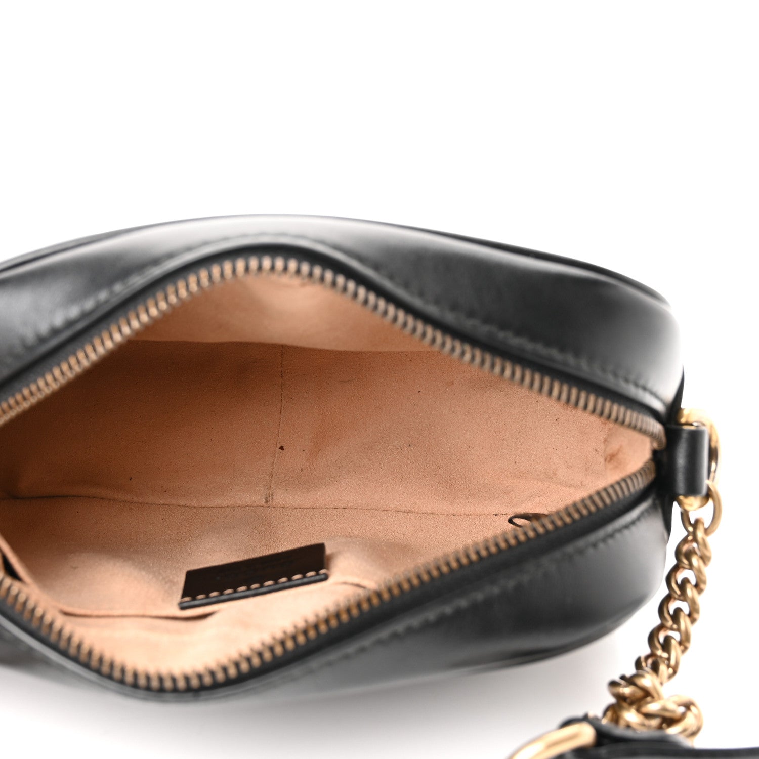 Gucci Calfskin Matelasse Mini GG Marmont Chain Shoulder Bag Black 5 of 10