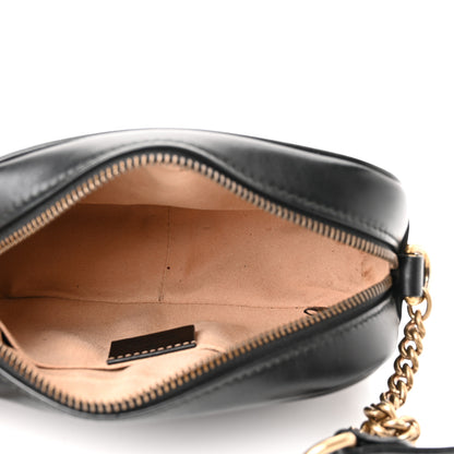 Gucci Calfskin Matelasse Mini GG Marmont Chain Shoulder Bag Black 5 of 10