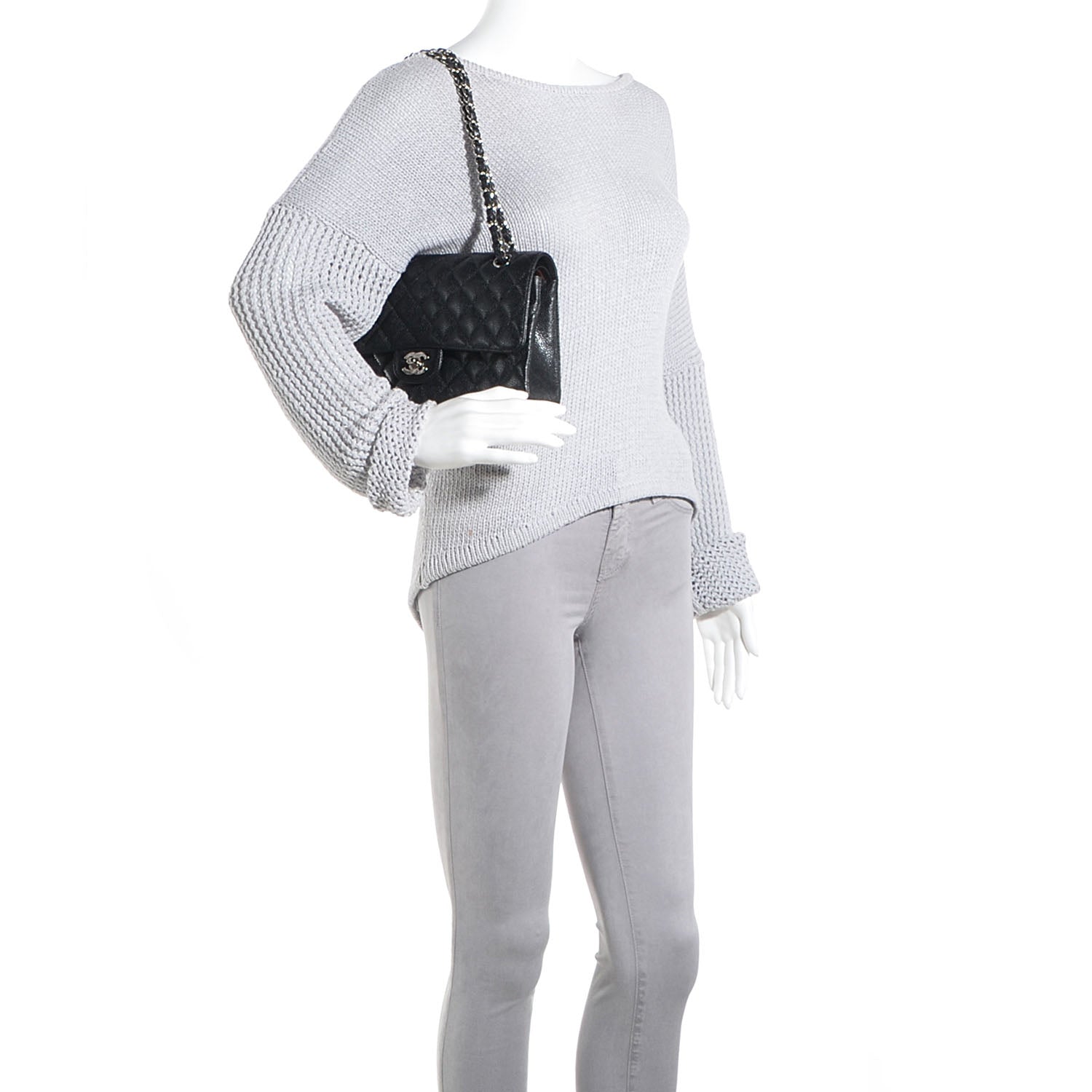 Chanel Caviar Quilted Medium Double Flap Black 2 of 8
