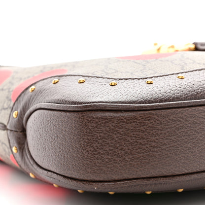 Gucci GG Supreme Monogram Geometric Textured Dollar Calfskin Web Small Jackie 1961 Hobo 9 of 11