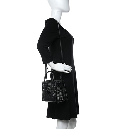 MCM Calfskin Studded Cyber Studs Mini Milla Tote Black 2 of 9
