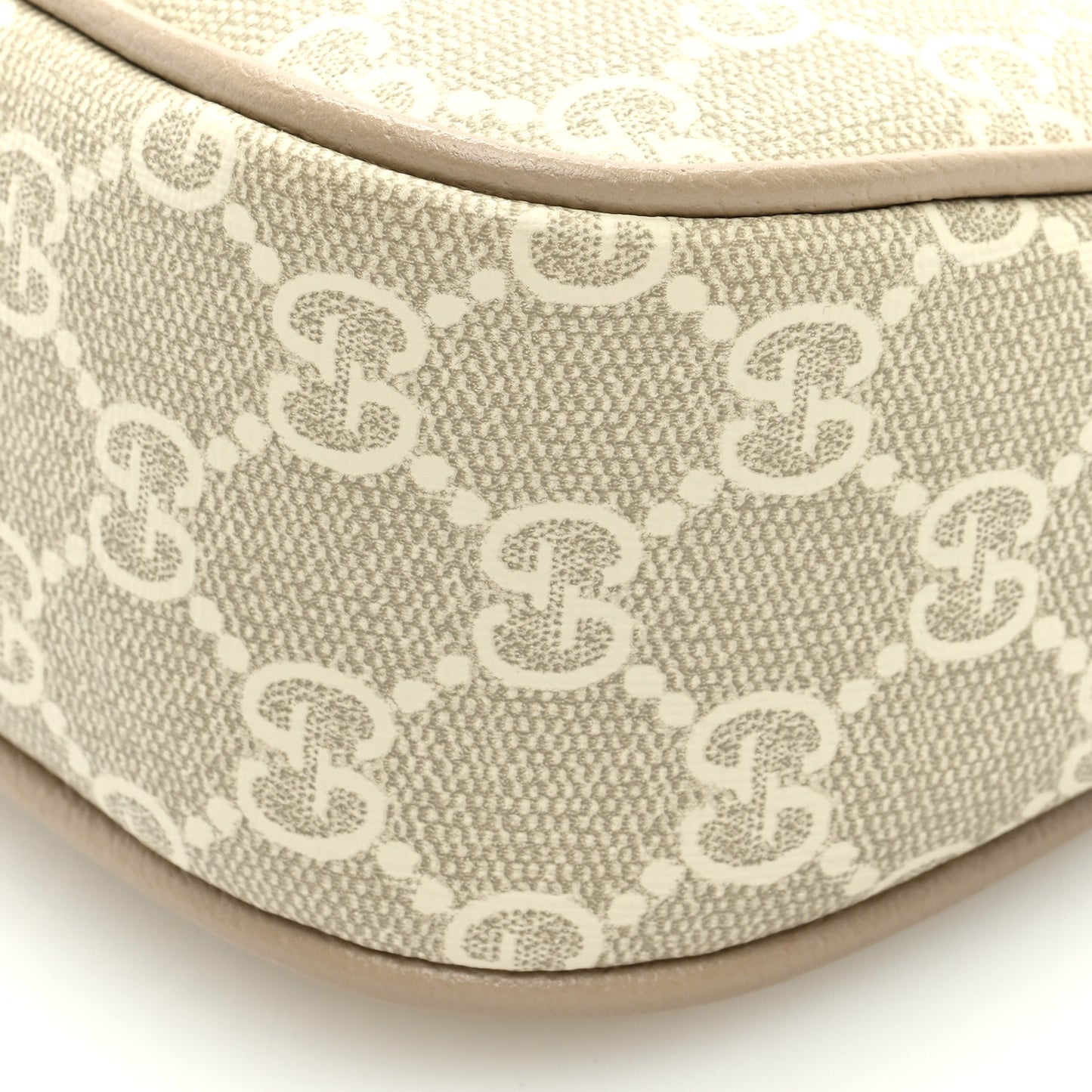 GG Supreme Monogram Textured Dollar Calfskin Web Small Ophidia GG Handbag Beige Mystic White Oatmeal