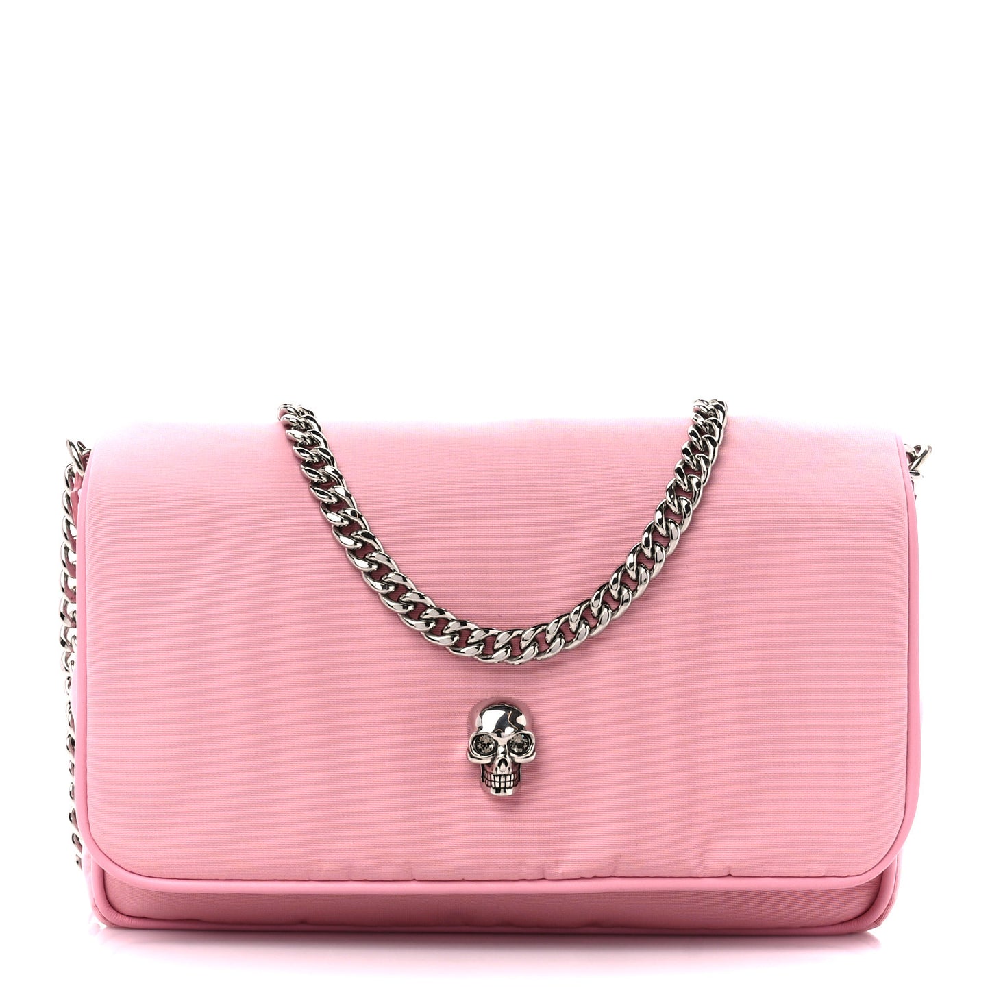 Nylon Skull Camera Crossbody Bag Pink