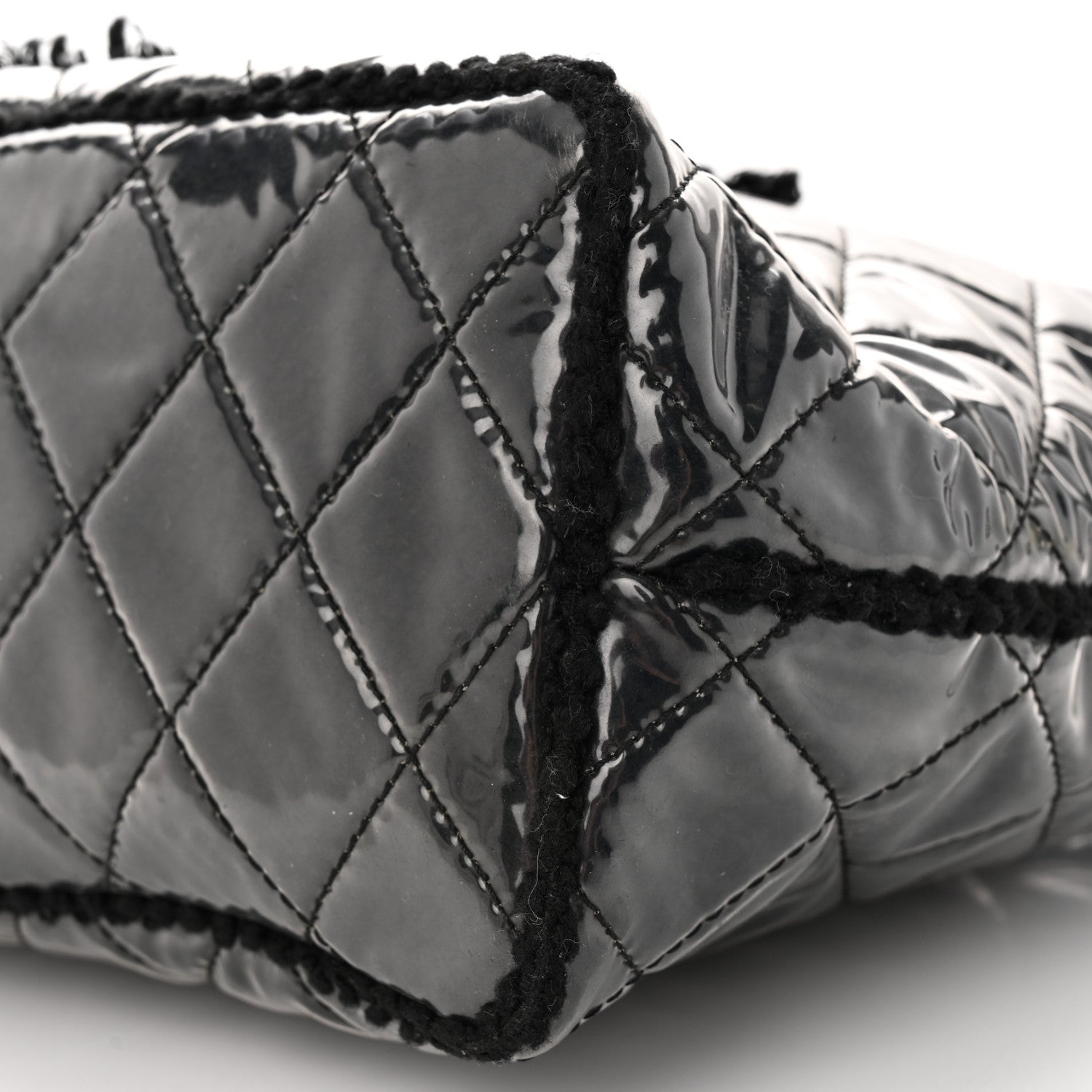 Chanel Vinyl Quilted Funny Tweed Tote Black 10 of 13