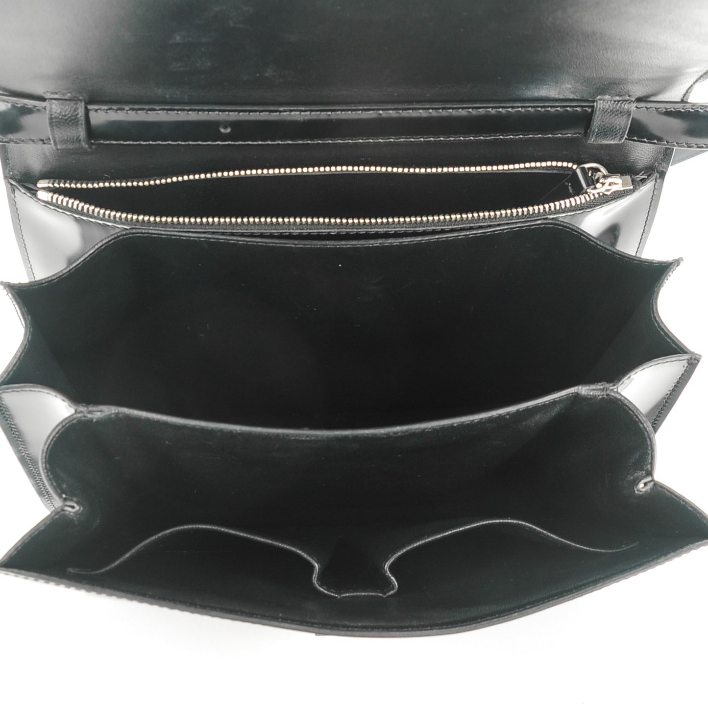Spazzolato Calfskin Classic Box Medium Flap Black