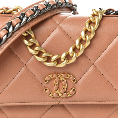 Chanel Lambskin Quilted 19 Wallet On Chain WOC Brown 11 of 12