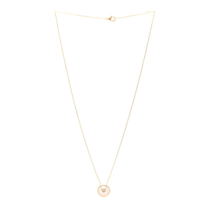 Cartier 18K Yellow Gold Diamond Mother of Pearl XS Amulette de Cartier Pendant Necklace 3 of 8