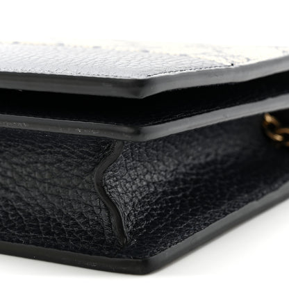 Gucci GG Supreme Monogram Textured Dollar Calfskin Mini GG Marmont Chain Wallet Beige Blue 9 of 9