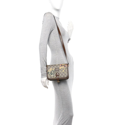 Gucci GG Supreme Monogram Azalea Calfskin Dusty Carnation Mini Retro Interlocking G Flap Shoulder Bag Beige Ebony Multicolor Brown Sugar 2 of 11