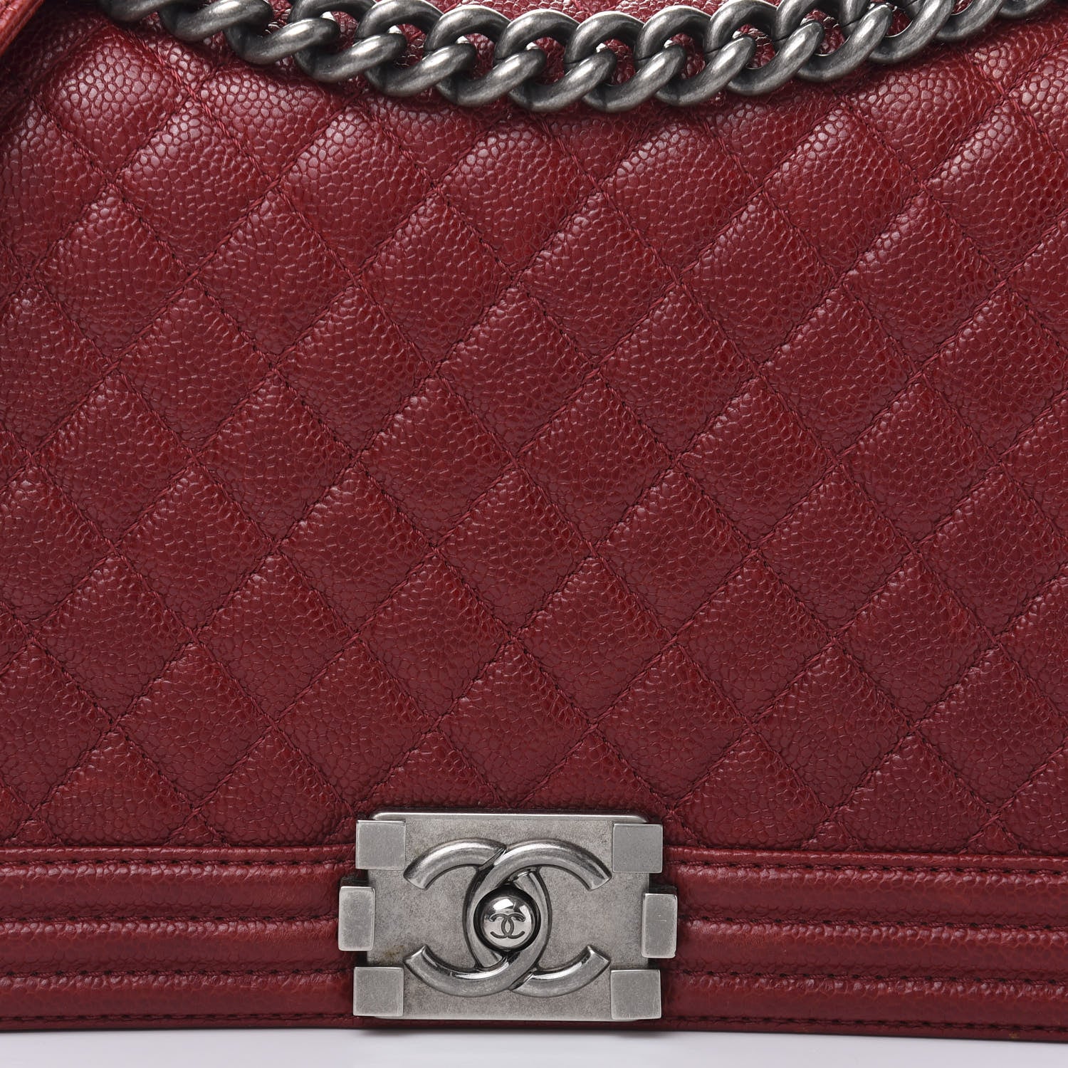 Chanel Caviar Quilted New Medium Boy Flap Dark Red 14 of 15