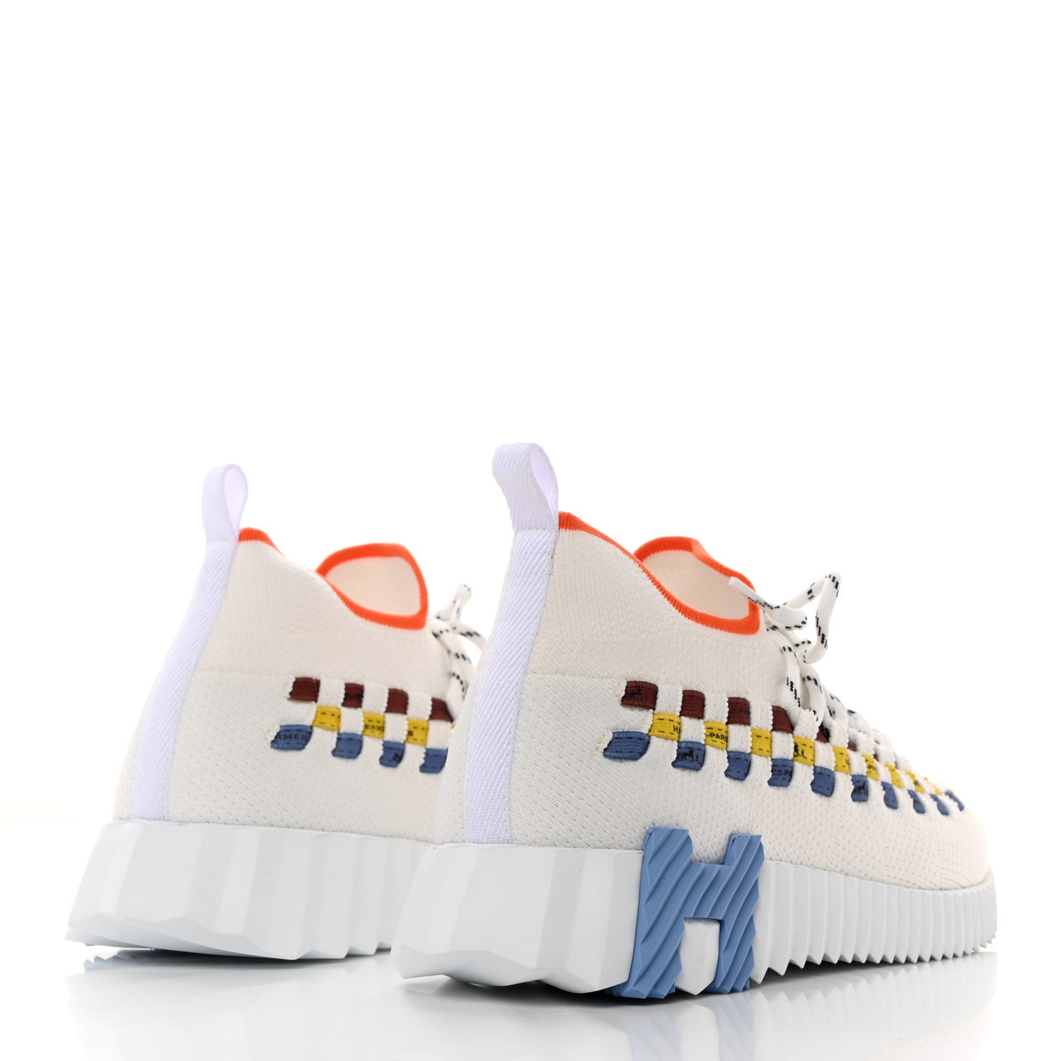 Hermes Knit Womens Flex Bolduc Sneakers 35.5 Multicolor White 4 of 9