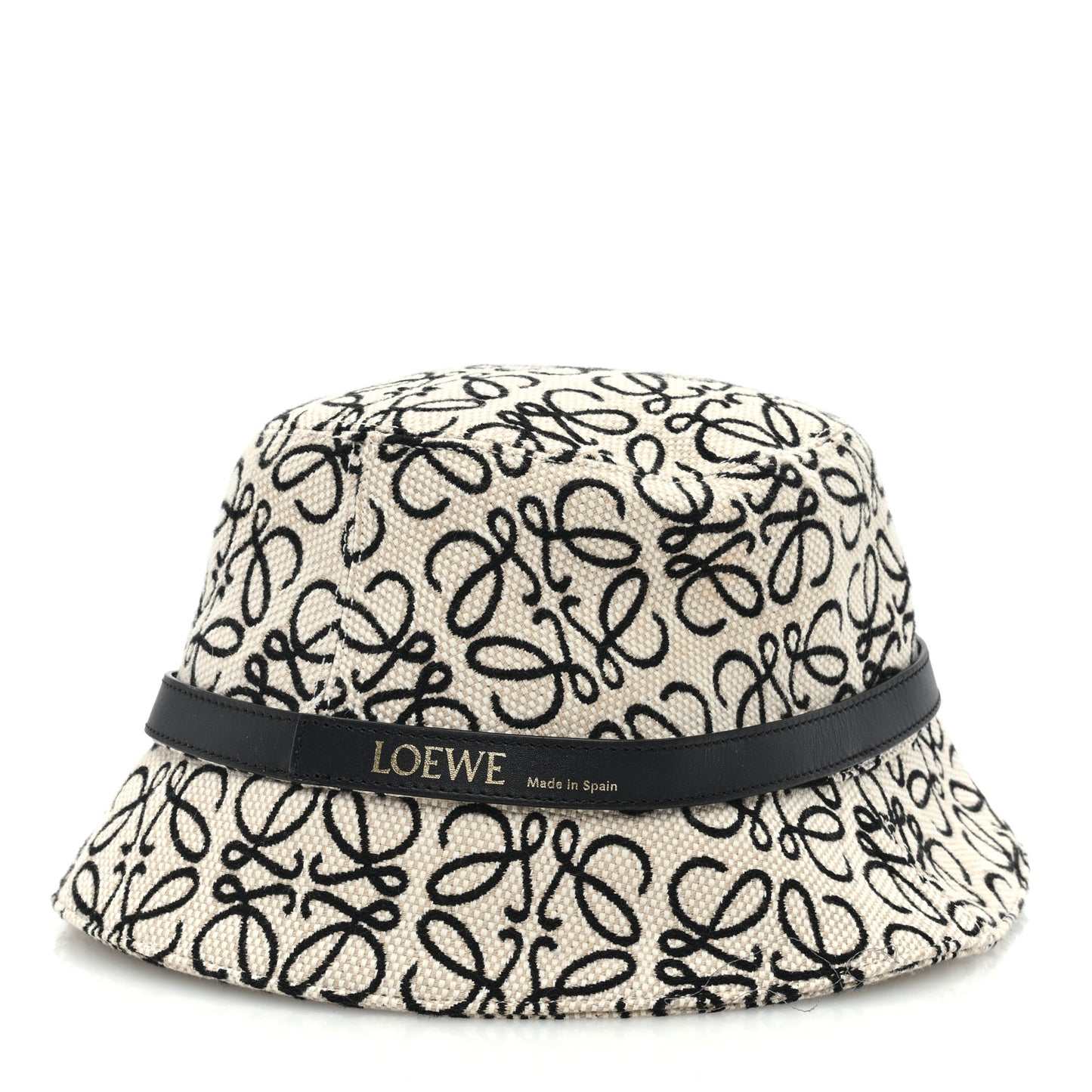 Jacquard Allover Anagram Bucket Hat Ecru 57 Black