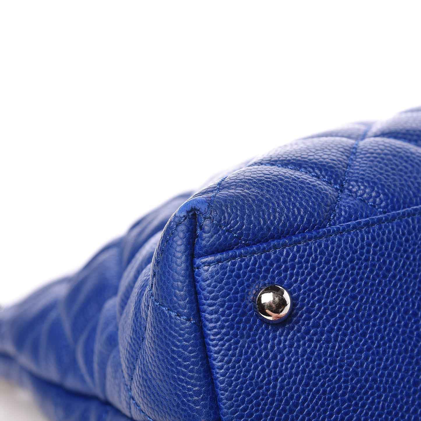 Caviar Quilted CC Shopping Tote Blue