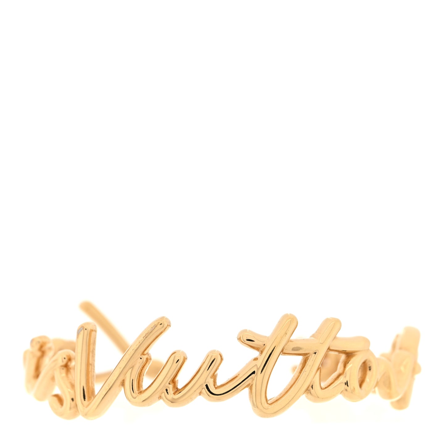 Metal LV Script Bracelet S Gold