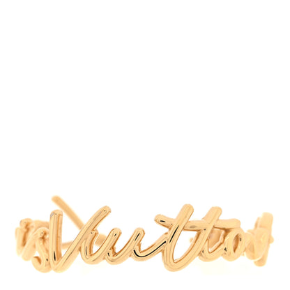 Louis Vuitton Metal LV Script Bracelet S Gold 1 of 5
