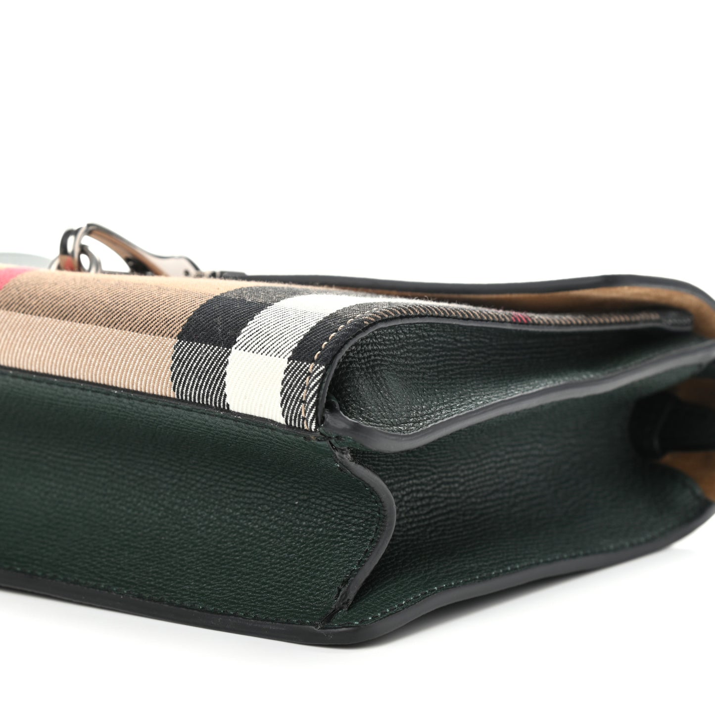 Derby Calfskin House Check Small Macken Crossbody Bag Dark Bottle Green