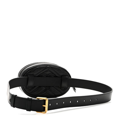 Gucci Calfskin Matelasse GG Marmont Belt Bag 85 34 Black 3 of 12