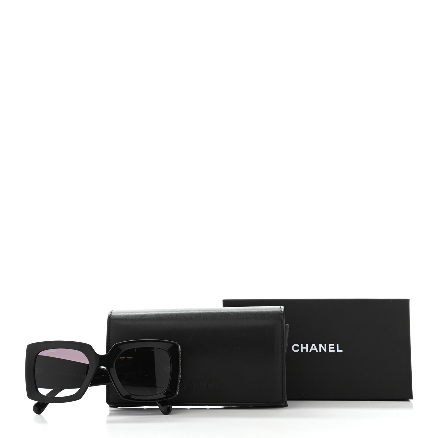 Acetate Rectangle Sunglasses 5435 Black