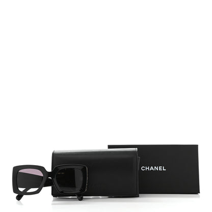Chanel Acetate Rectangle Sunglasses 5435 Black 8 of 8