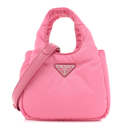 Prada Re-Nylon Soft Padded Small Double Handled Shoulder Bag Begonia 1 of 8