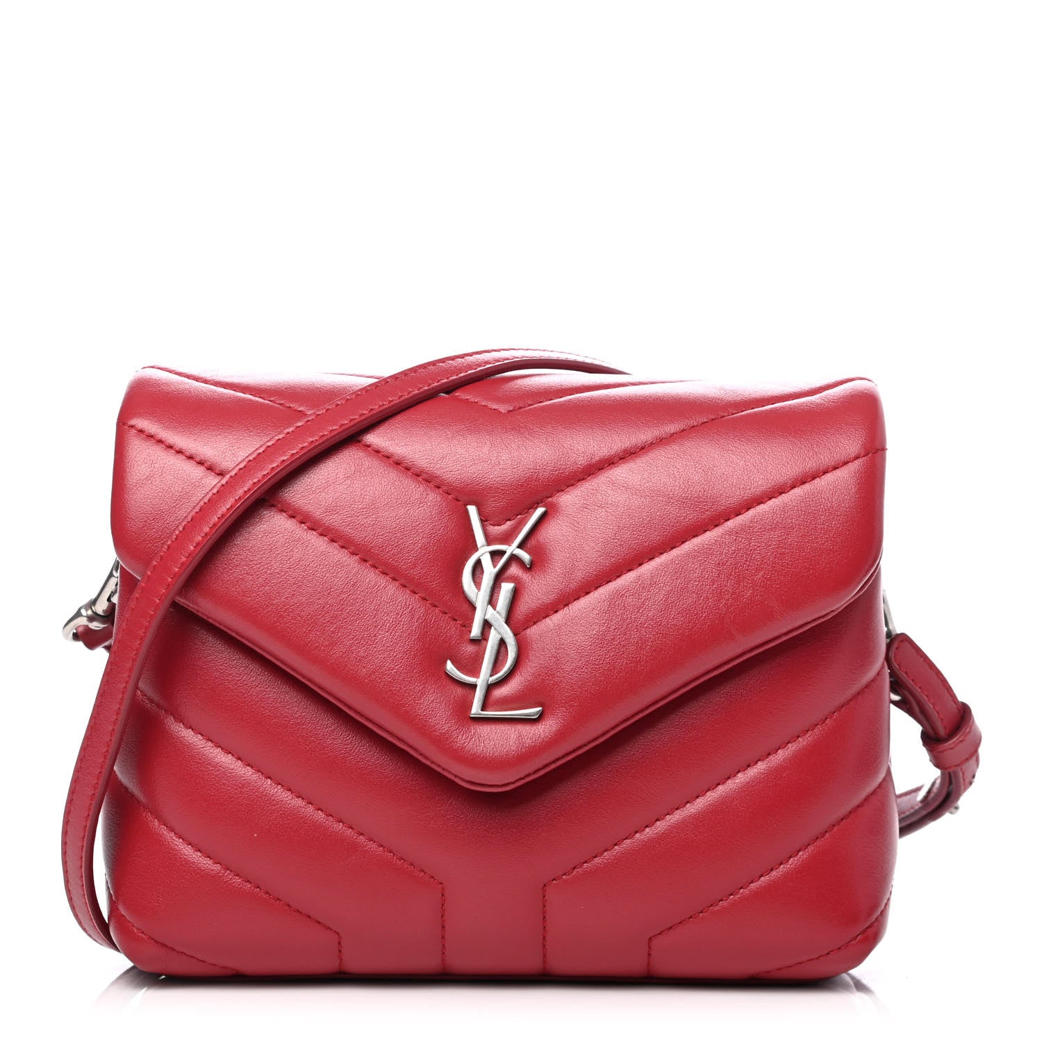 Saint Laurent Calfskin Y Quilted Monogram Toy Loulou Crossbody Bag New Lipstick 1 of 4