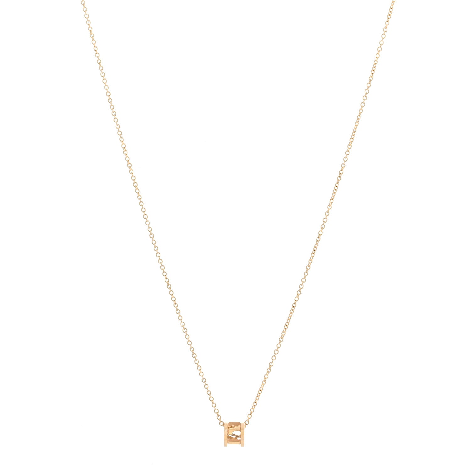 Tiffany 18K Rose Gold Atlas Open Pendant Necklace 1 of 3