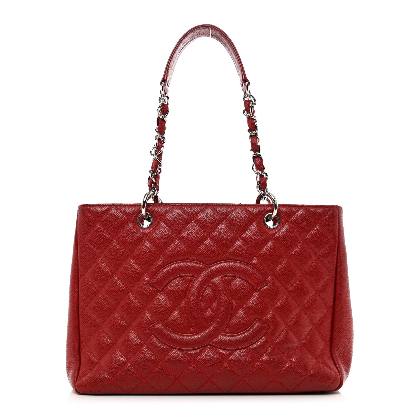 Caviar Quilted Grand Shopping Tote GST Red