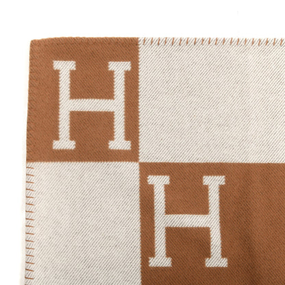 Hermes Wool Cashmere Avalon Blanket Ecru Camel 5 of 5