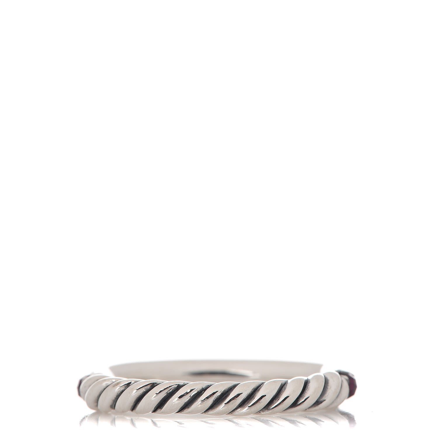 David Yurman Sterling Silver Rhodalite Garnet Band Ring 54 7 3 of 4