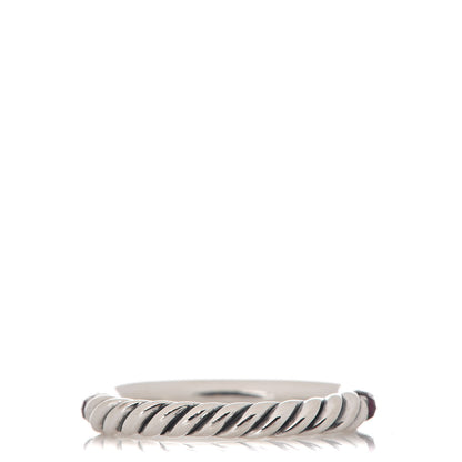 David Yurman Sterling Silver Rhodalite Garnet Band Ring 54 7 3 of 4