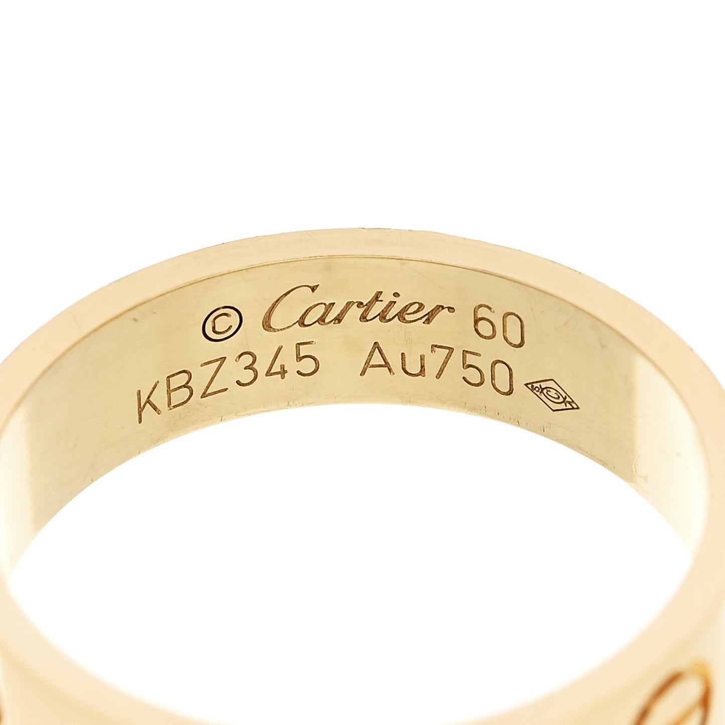 18K Yellow Gold 5.5mm LOVE Ring 60 9.25