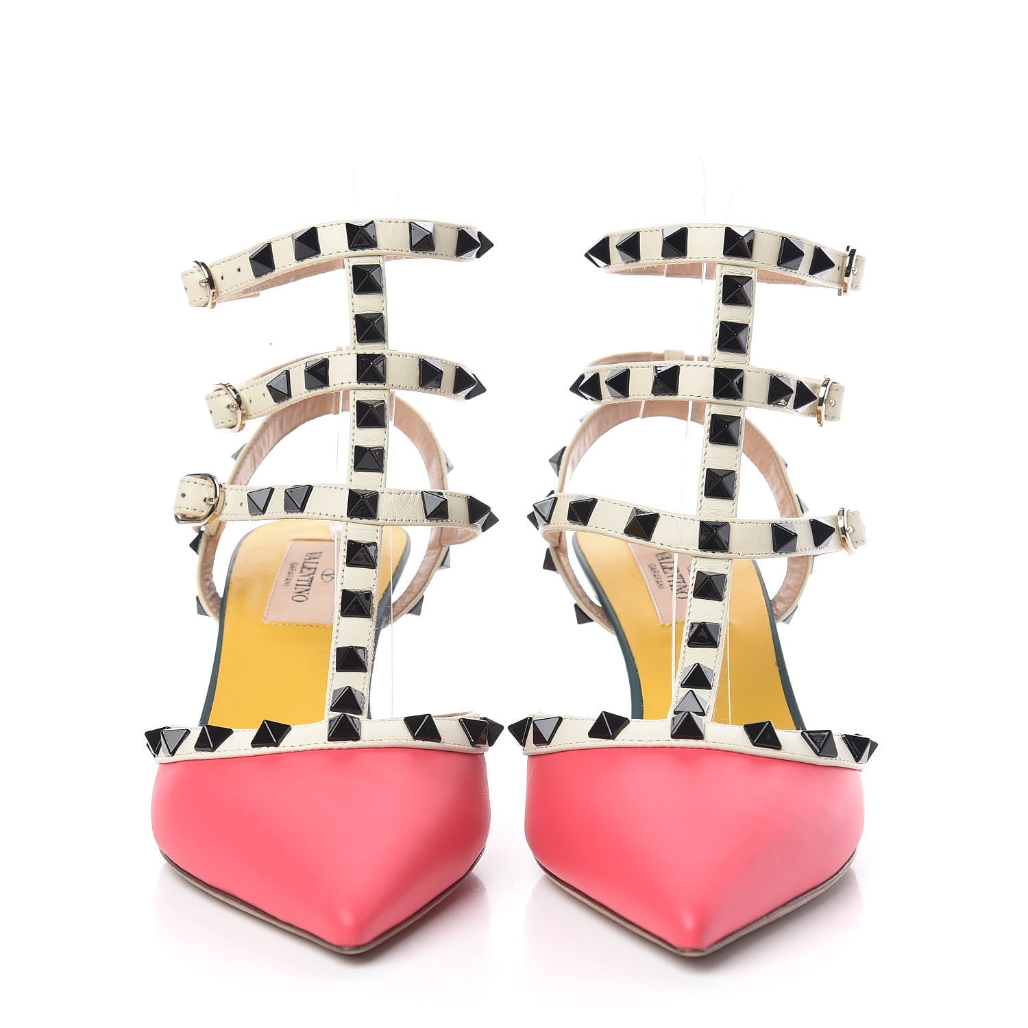 Valentino Garavani Nappa Rockstud Ankle Strap Low Heel Pumps 38 Multicolor 2 of 8