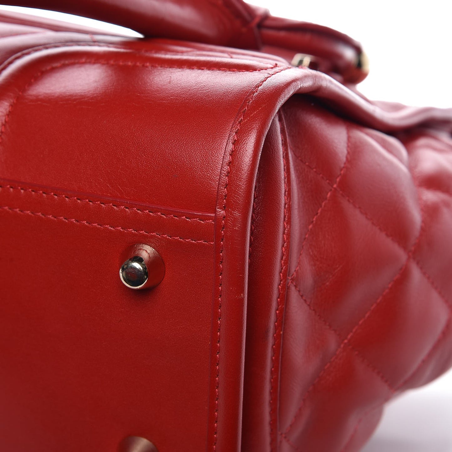 Calfskin Quilted Large Manor Tote Red
