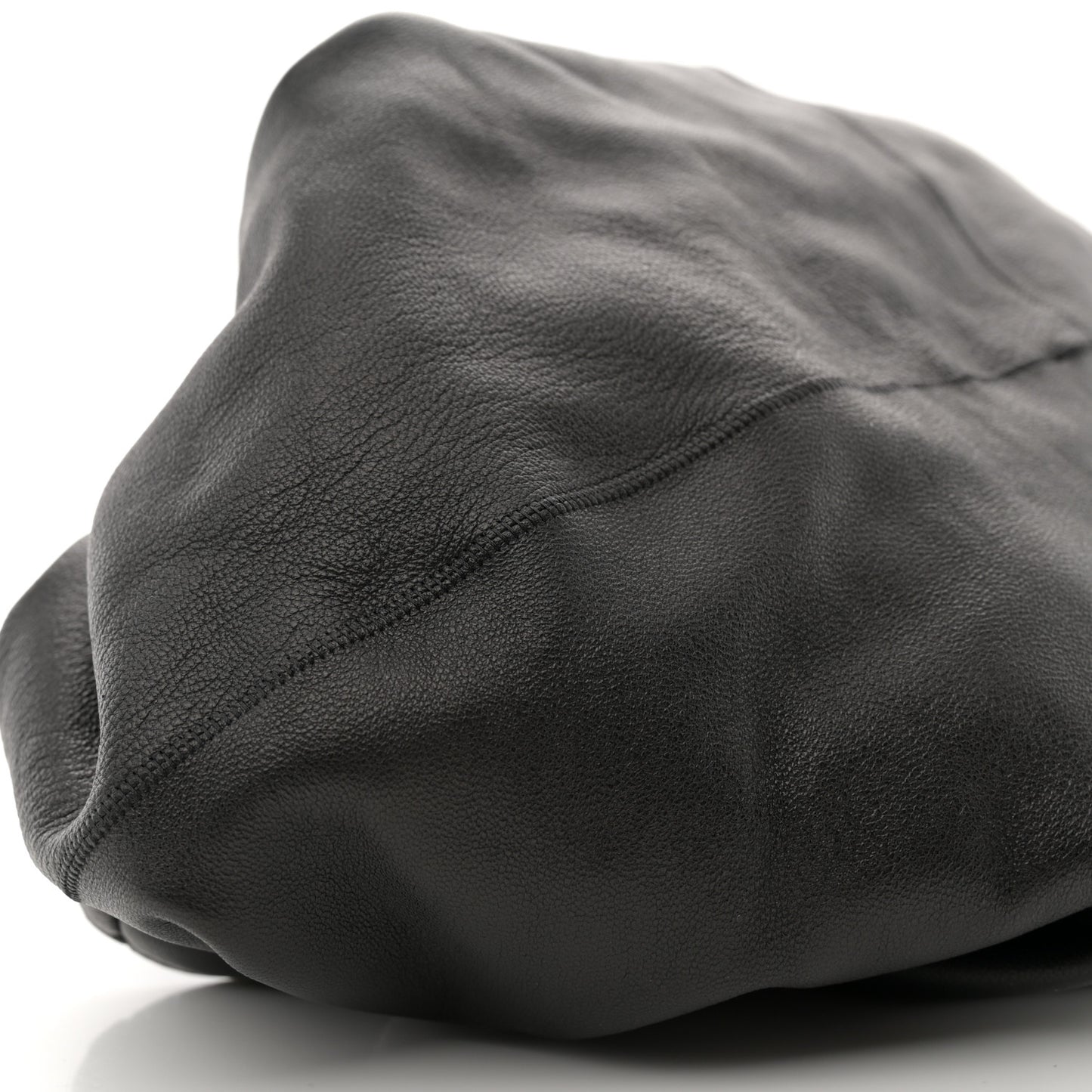 Polished Saddle Calfskin Small Ascot Bag Black