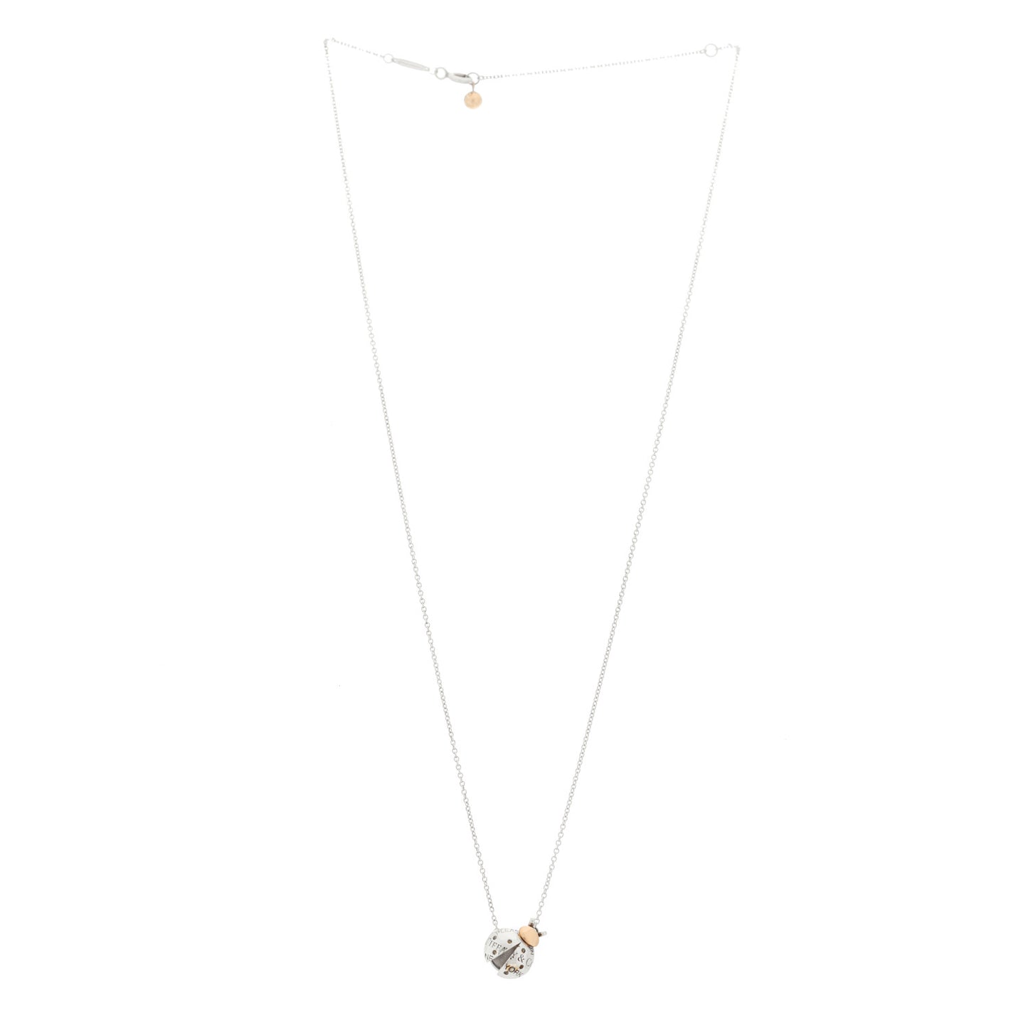 Sterling Silver 18K Rose Gold Return to Tiffany Love Bugs Ladybug Pendant Necklace