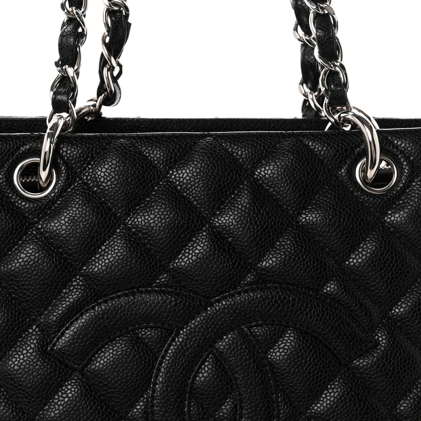 Caviar Quilted Grand Shopping Tote GST Black