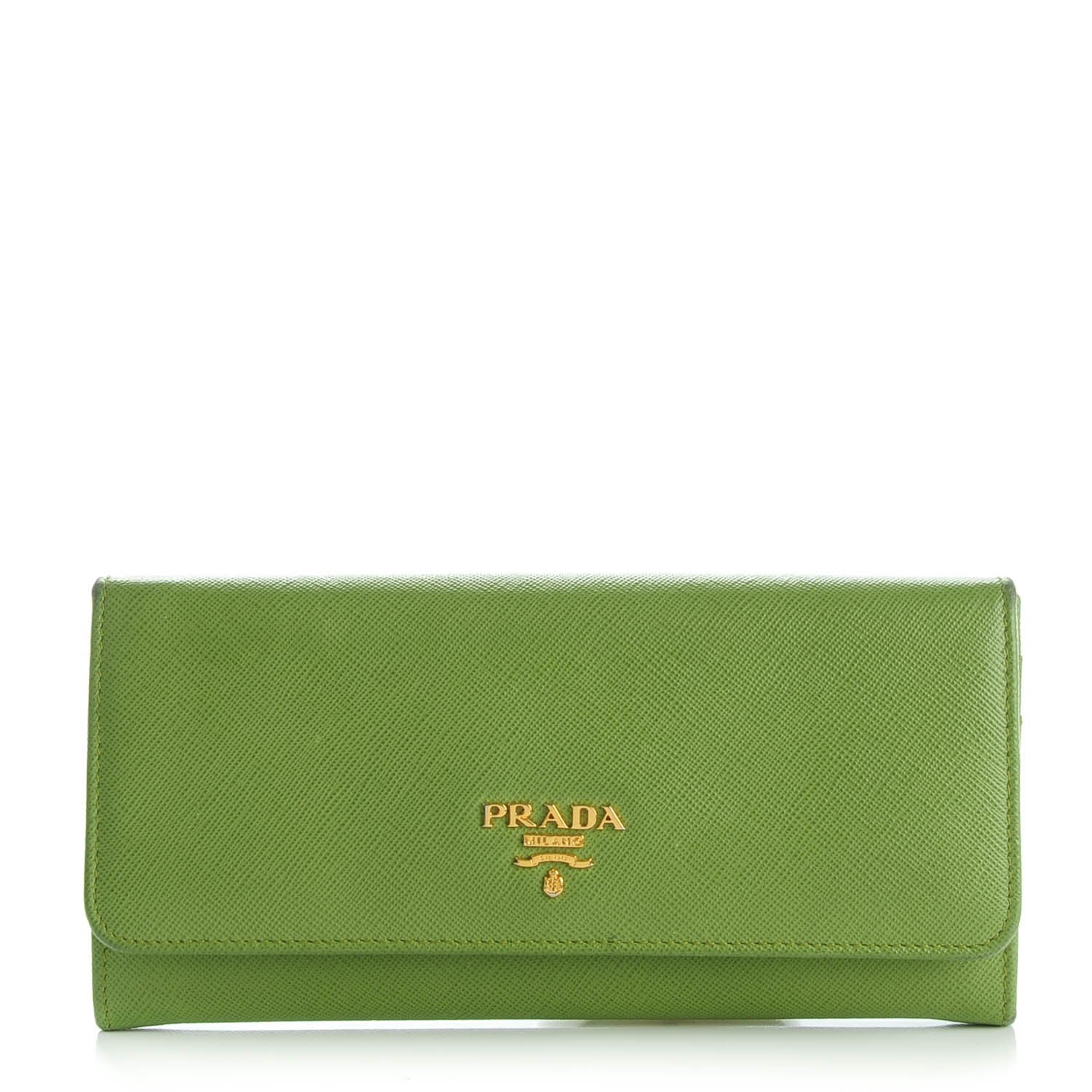 Prada Saffiano Metal Continental Flap Wallet Prato 1 of 8