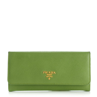 Prada Saffiano Metal Continental Flap Wallet Prato 1 of 8