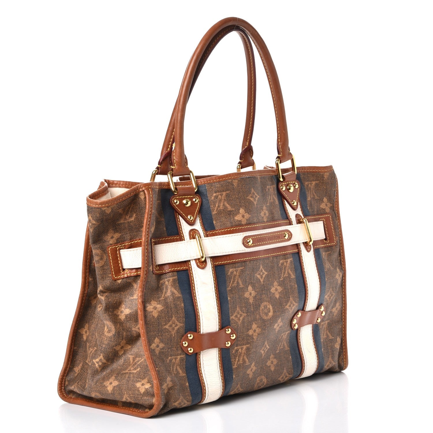 Louis Vuitton Monogram Rayures Tisse Sac GM Blue 3 of 16