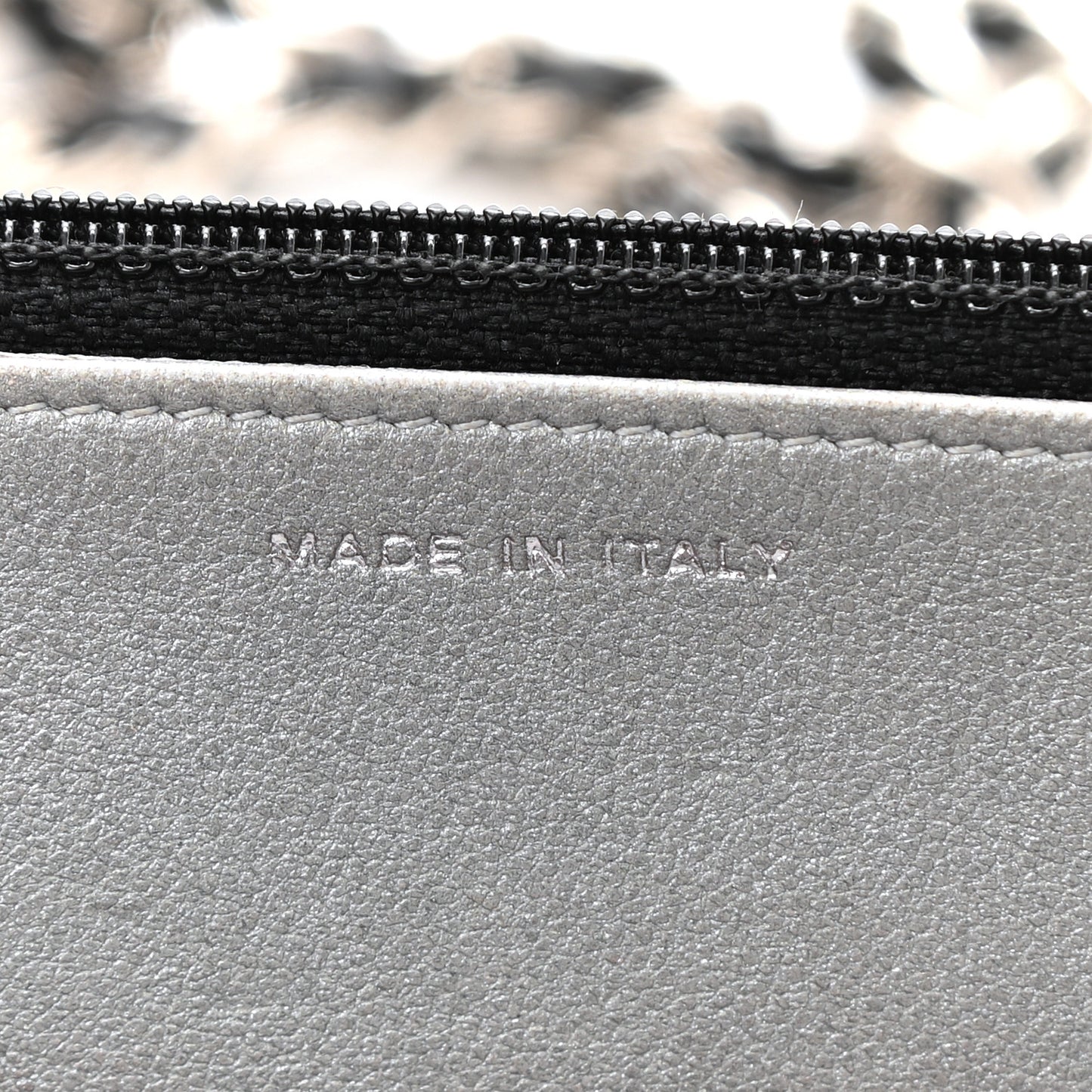 Lambskin Camellia Embossed Wallet on Chain WOC Black