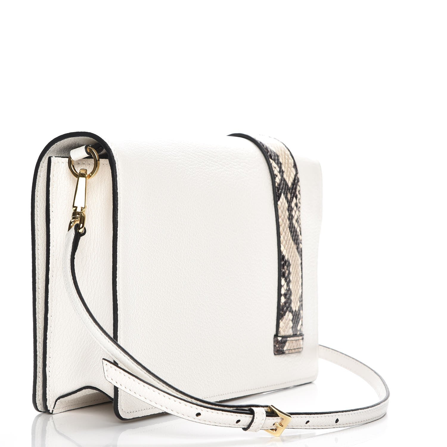 Miu Miu Goatskin Madras Ayers Crystal Embellished Shoulder Bag Bianco Rocci 3 of 6