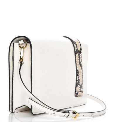 Miu Miu Goatskin Madras Ayers Crystal Embellished Shoulder Bag Bianco Rocci 3 of 6
