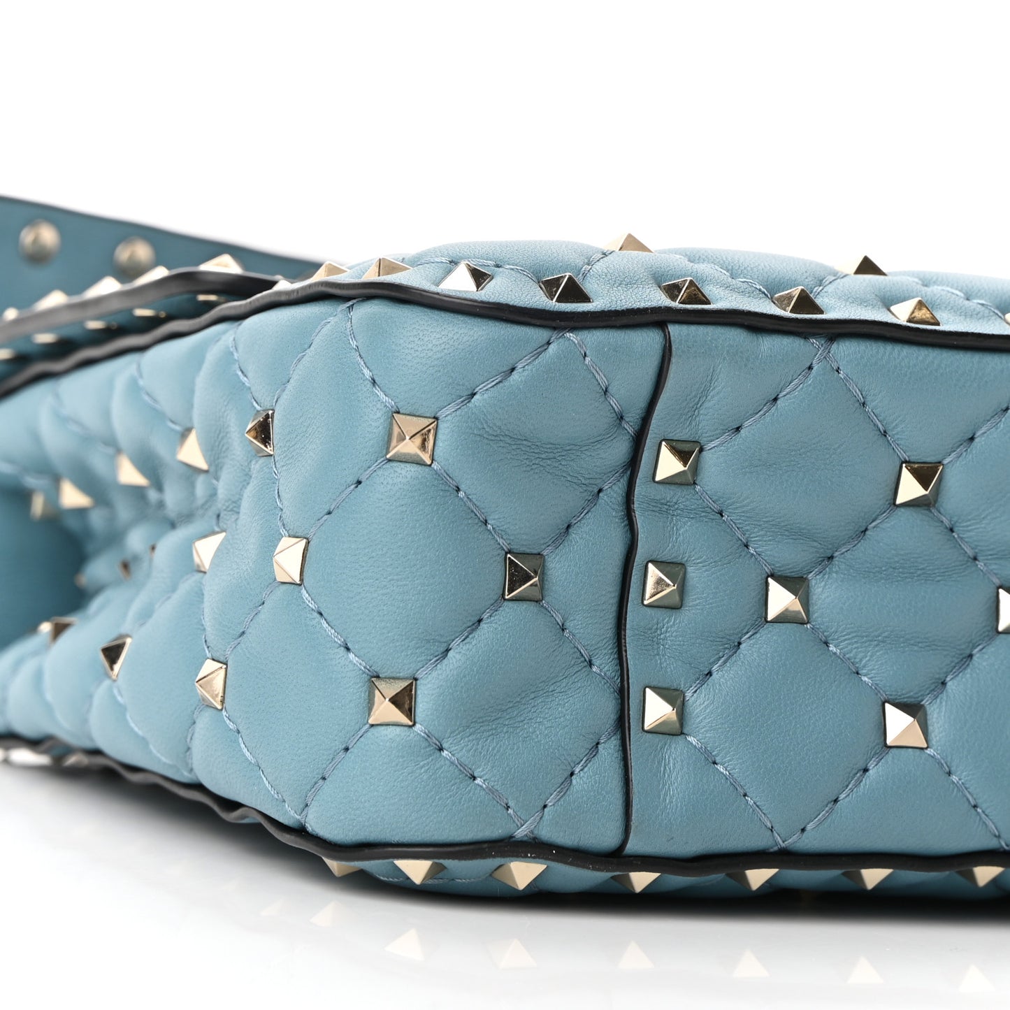 Nappa Medium Rockstud Spike Shoulder Bag Blue
