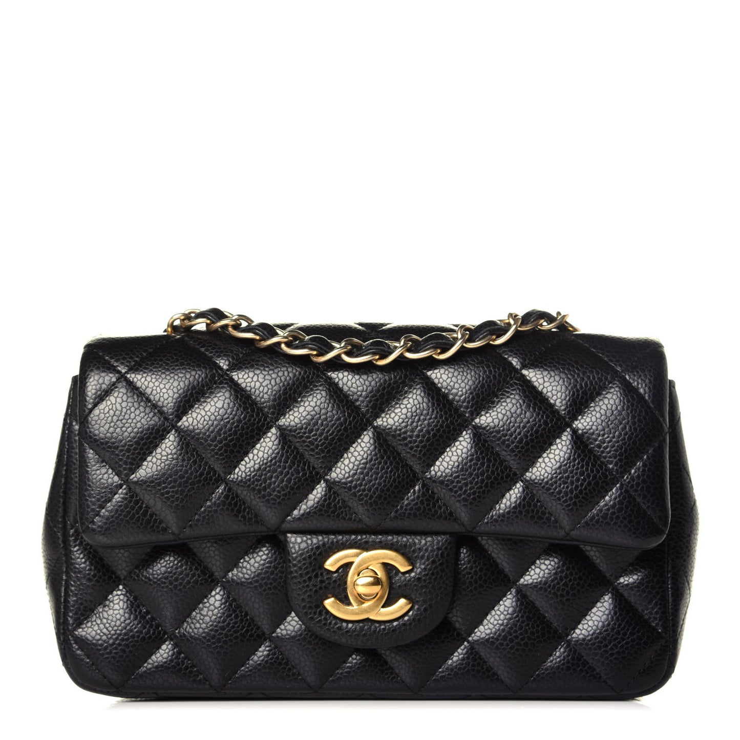 Caviar Quilted Mini Rectangular Flap Black
